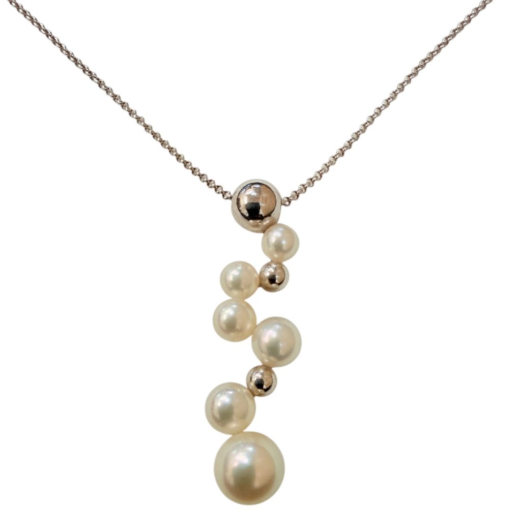 K18WG パール付ネックレス