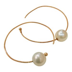 K18 パール付 イヤリング