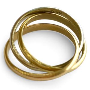 K18 pt900 3連リング