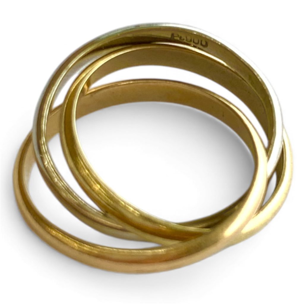 K18 pt900 3連リング