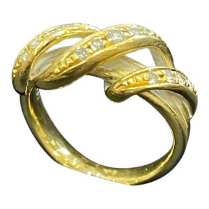 K18(18金)メレダイヤ付リング