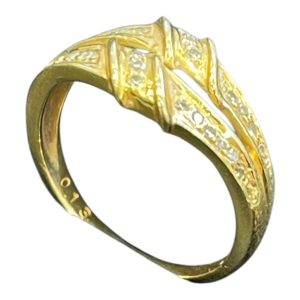 K18(18金)メレダイヤ付リング