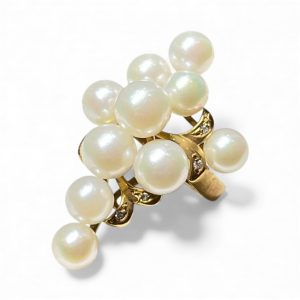 【パール付きK18 リング】貴金属・アクセサリー・指輪