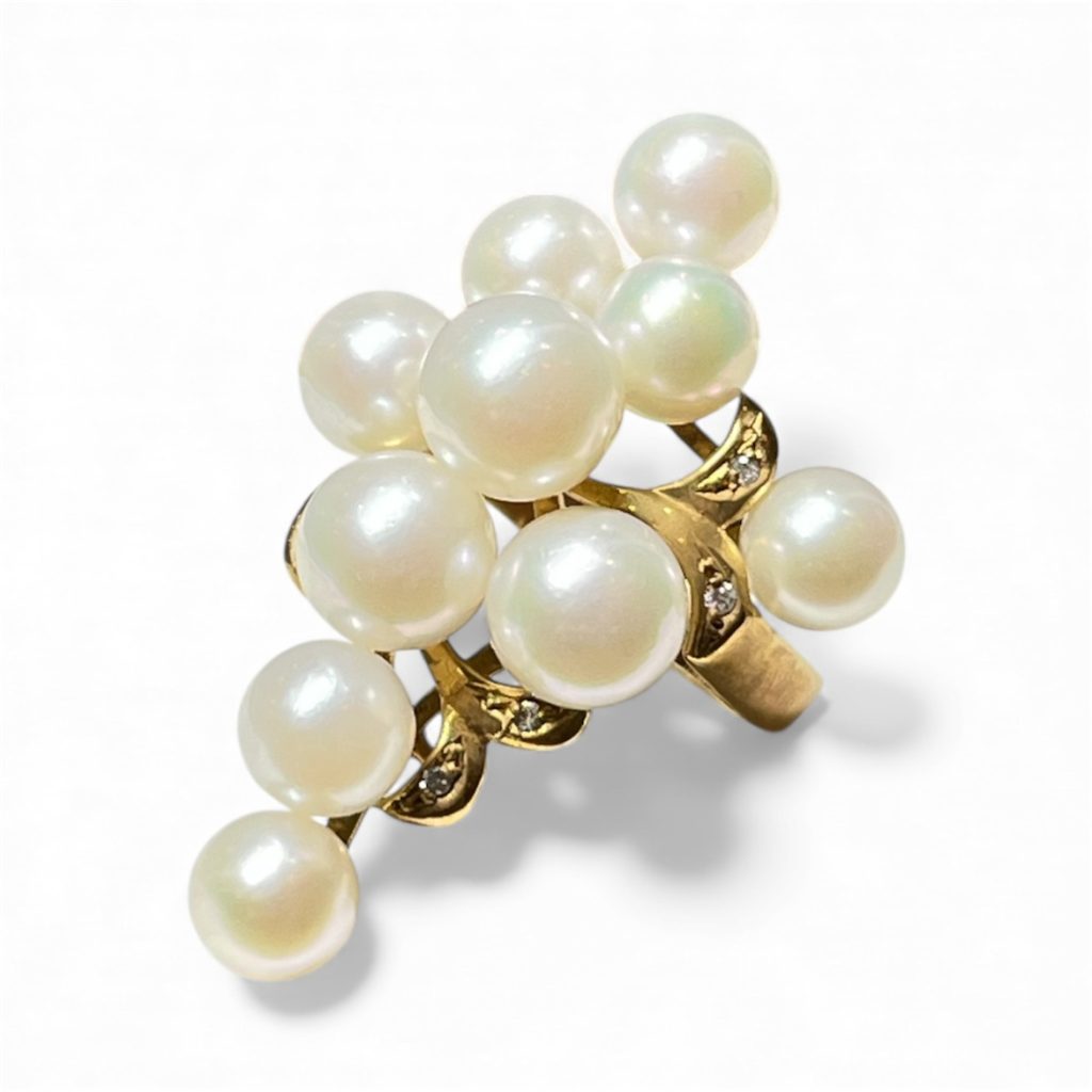 【パール付きK18 リング】貴金属・アクセサリー・指輪