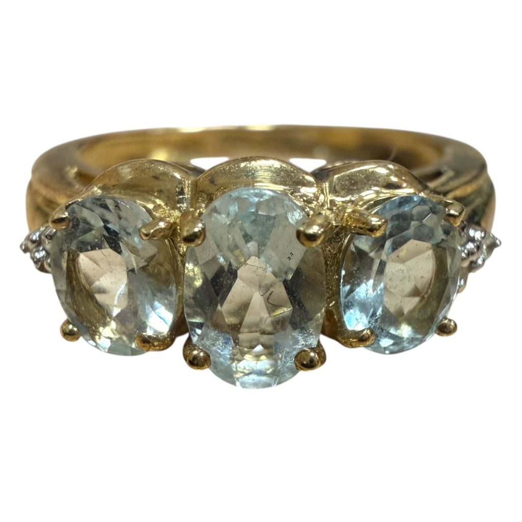 K10 10金 アクアマリン リング 東根市