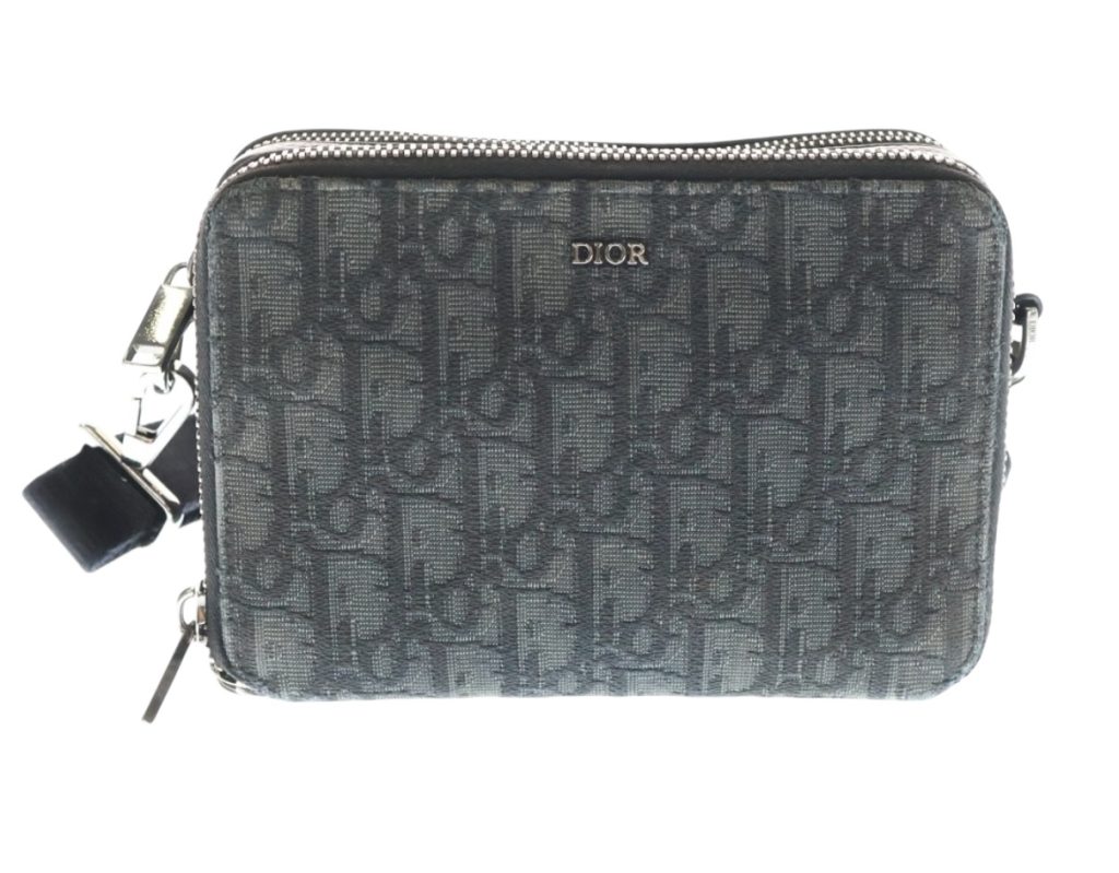 Christian Dior クリスチャンディオール オブリーク メッセンジャーバック ショルダーバッグ ブラック