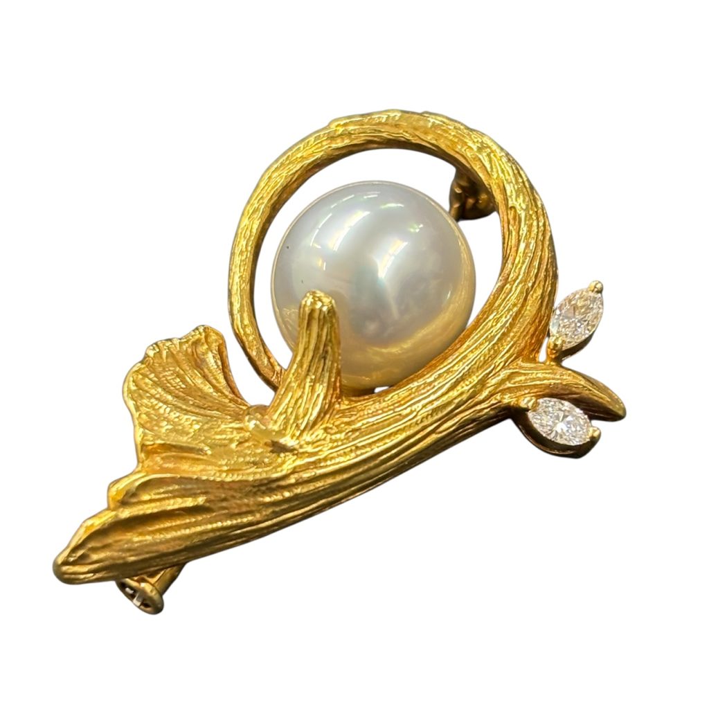 K18パールブローチ