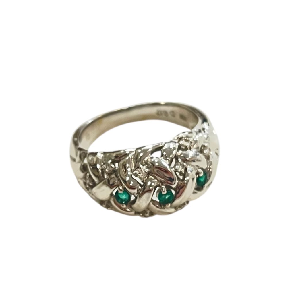 K18WG エメラルド リング