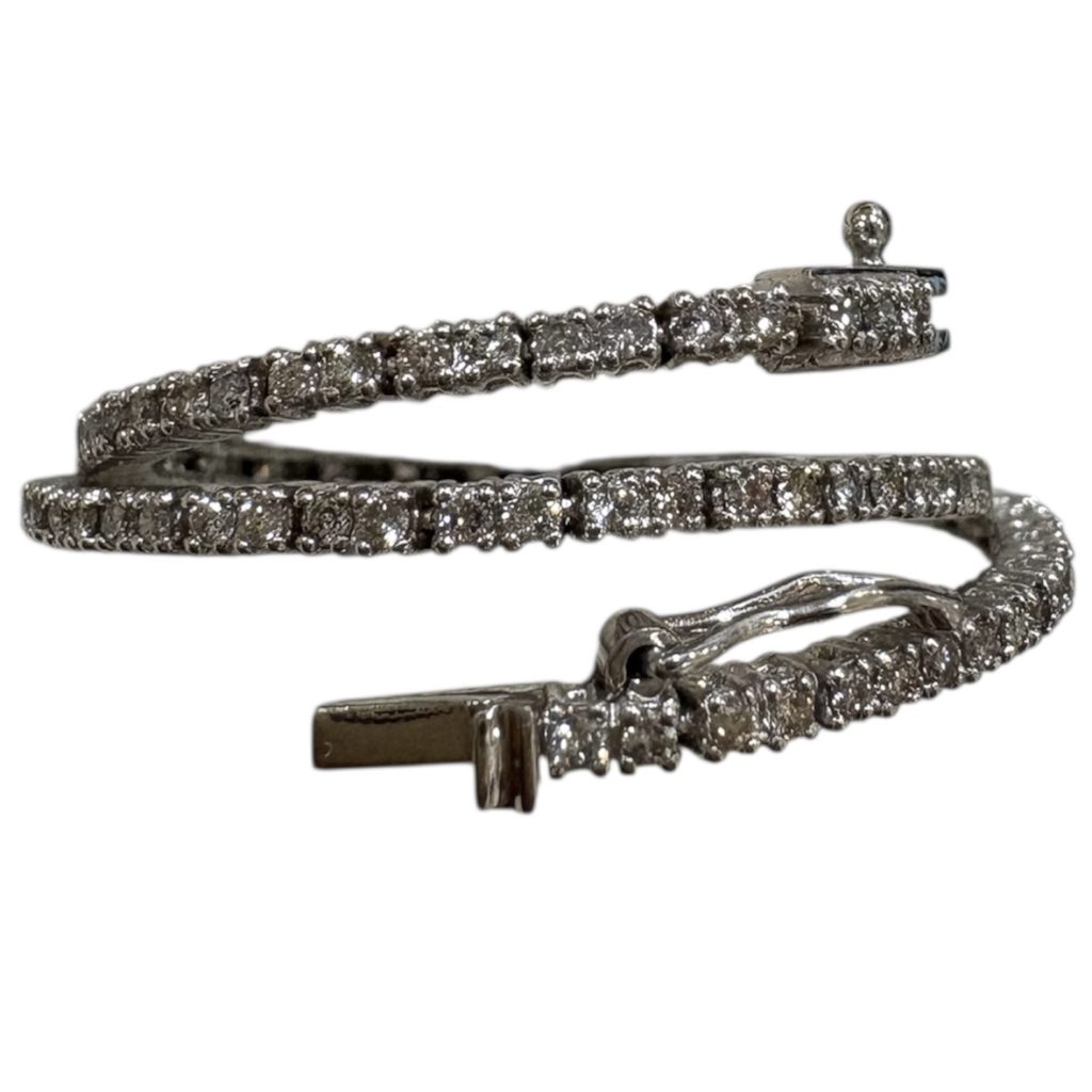 K18WG（18金ホワイトゴールド） メレダイヤ付き ブレスレット