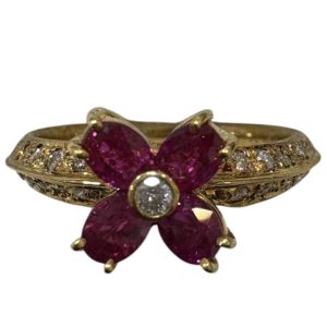 K18 ( 18金 ) リング メレダイヤ付き