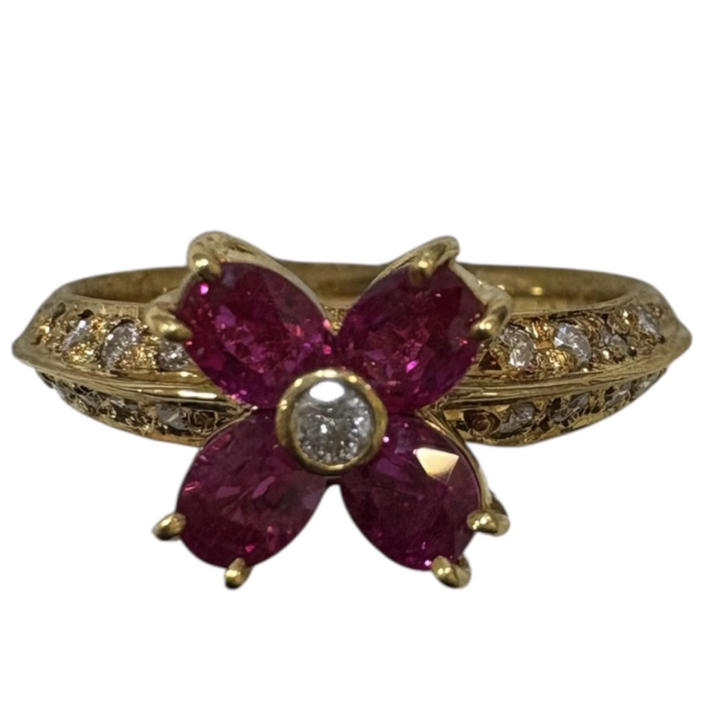 K18 ( 18金 ) リング メレダイヤ付き