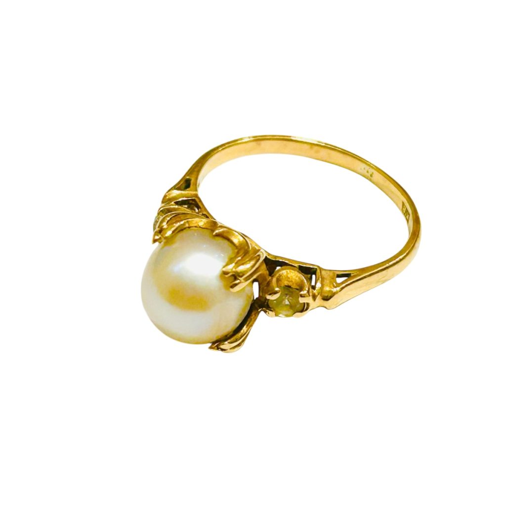K18 パール付きリング