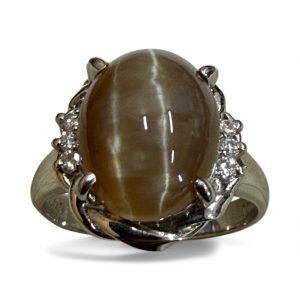 クリソベリルキャッツアイ × Pt900（プラチナ）リング