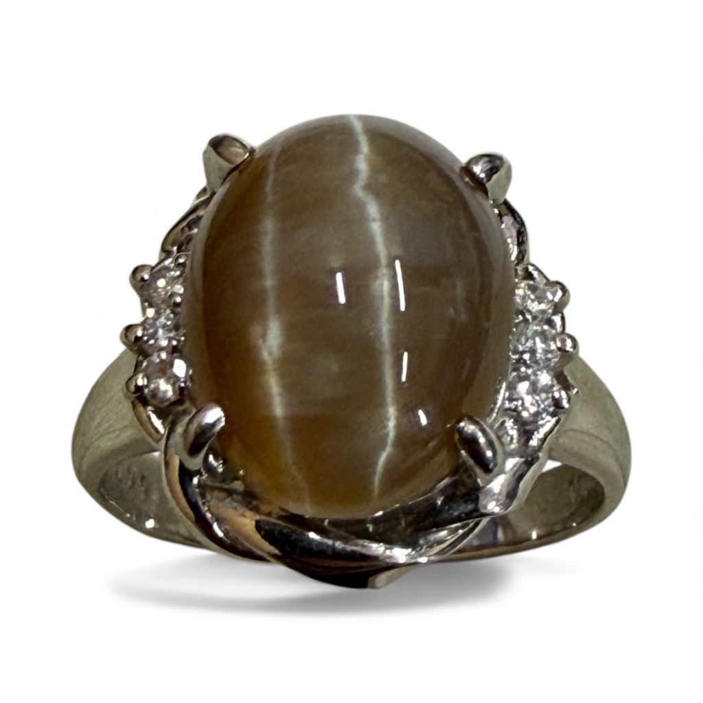 クリソベリルキャッツアイ × Pt900（プラチナ）リング