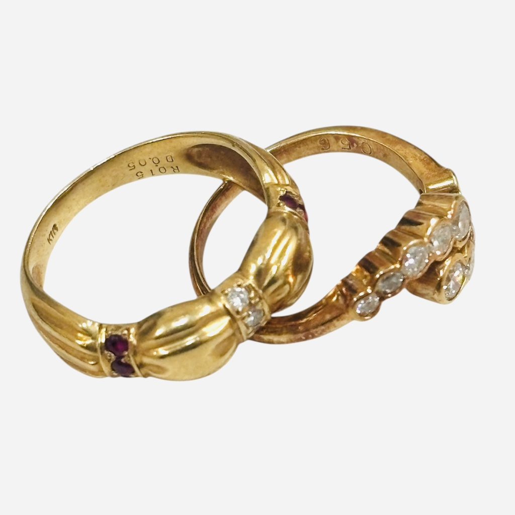 K18 18金 リング ジュエリー メレダイヤ ルビー 山形市