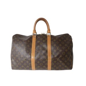 Louis Vuitton ルイヴィトン キーポル50 旅行用バック モノグラム ヌメ革
