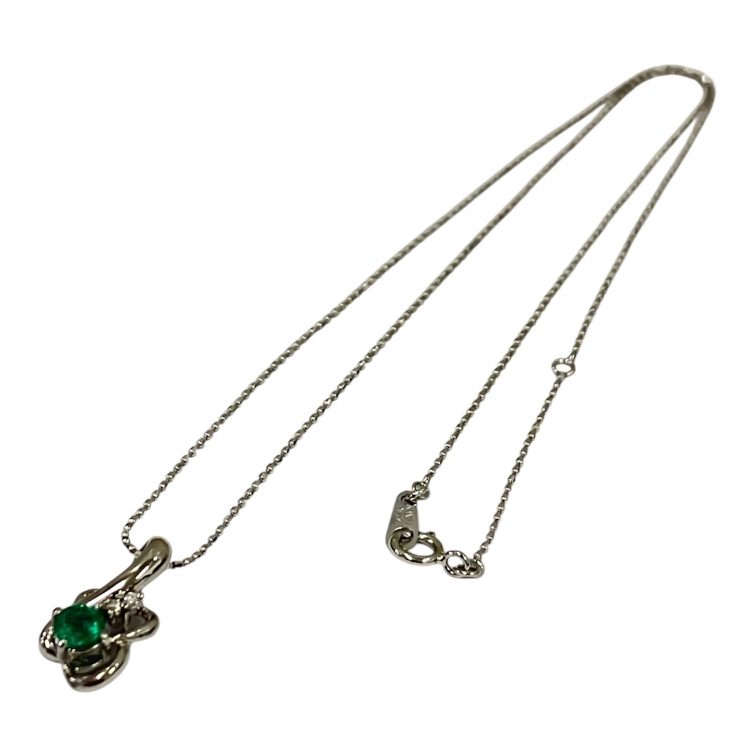 K14WG エメラルドネックレス