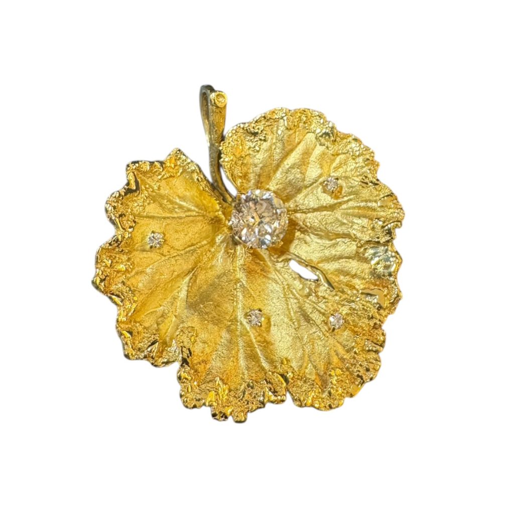 K18(18金) ダイヤ ブローチ