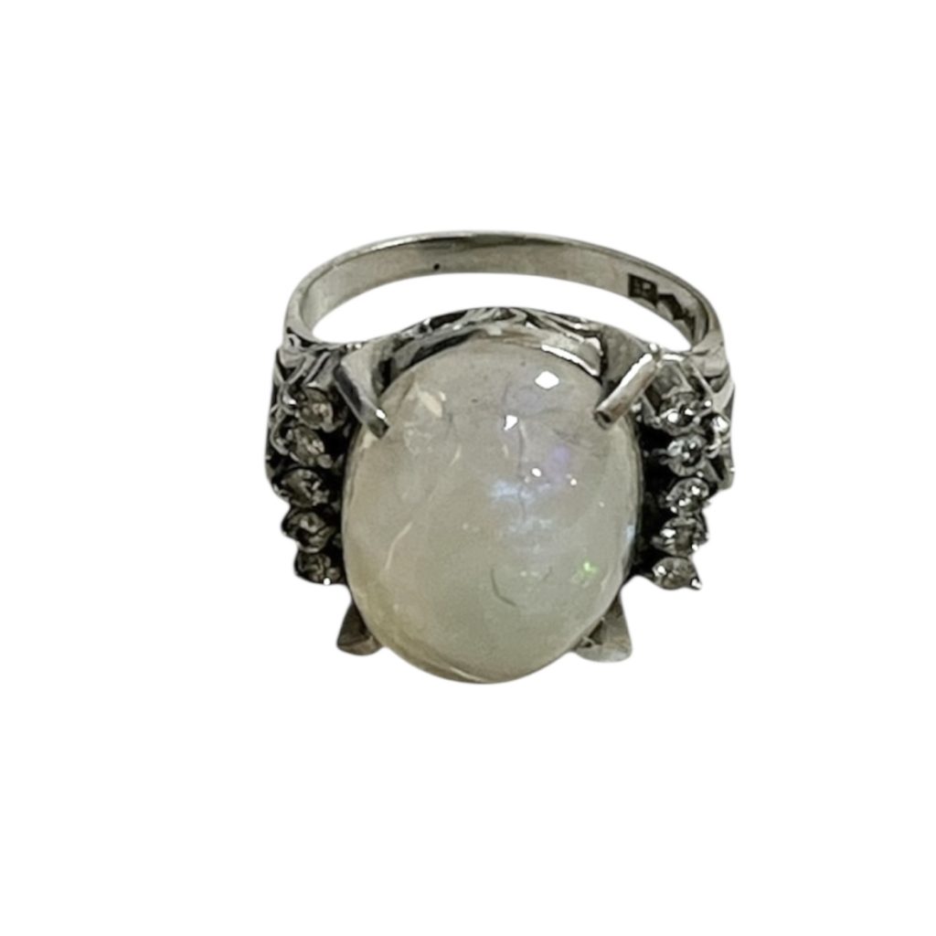 Pt900 プラチナ900 オパール メレダイヤ リング