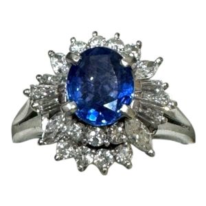 Pt900 リング サファイア付き