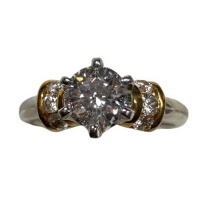 Pt900 K18 ダイヤモンドリング