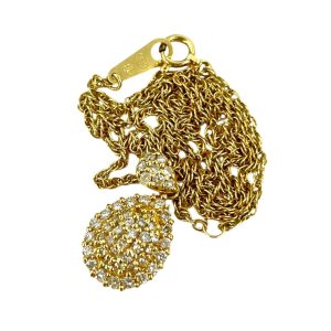 K18　ネックレス　メレダイヤトップ　ジュエリー