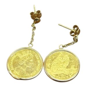 K24コイン K18枠 ピアス