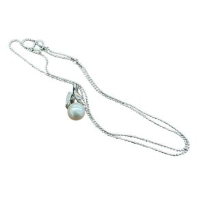 K18WG ネックレス パール付き