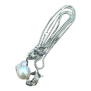 Pt850(プラチナ850)パールトップ付ネックレス