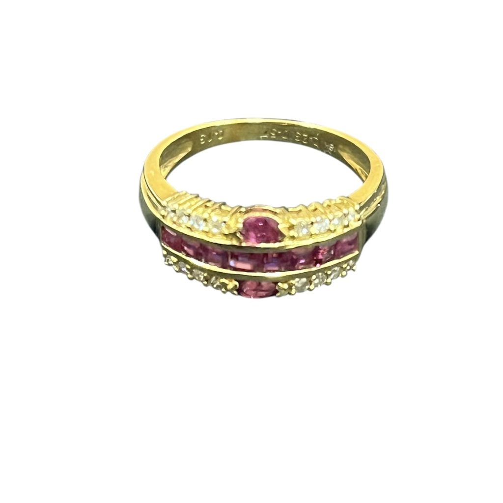 K18(18金)　石付　リング