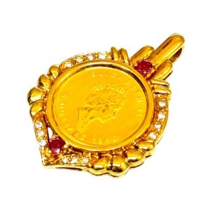 K24コイン K18枠 ペンダントトップ