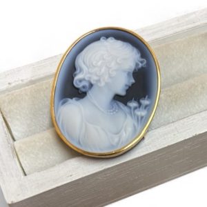 K18 18金 カメオ トップ ブローチ アクセサリー ジュエリー 貴金属