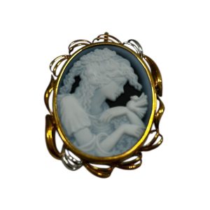 K18/Pt850　カメオ　ペンダント