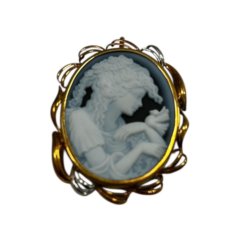 K18/Pt850　カメオ　ペンダント