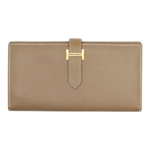 HERMES エルメス ベアンスフレ エトゥープ ヴォーエプソン ゴールド金具