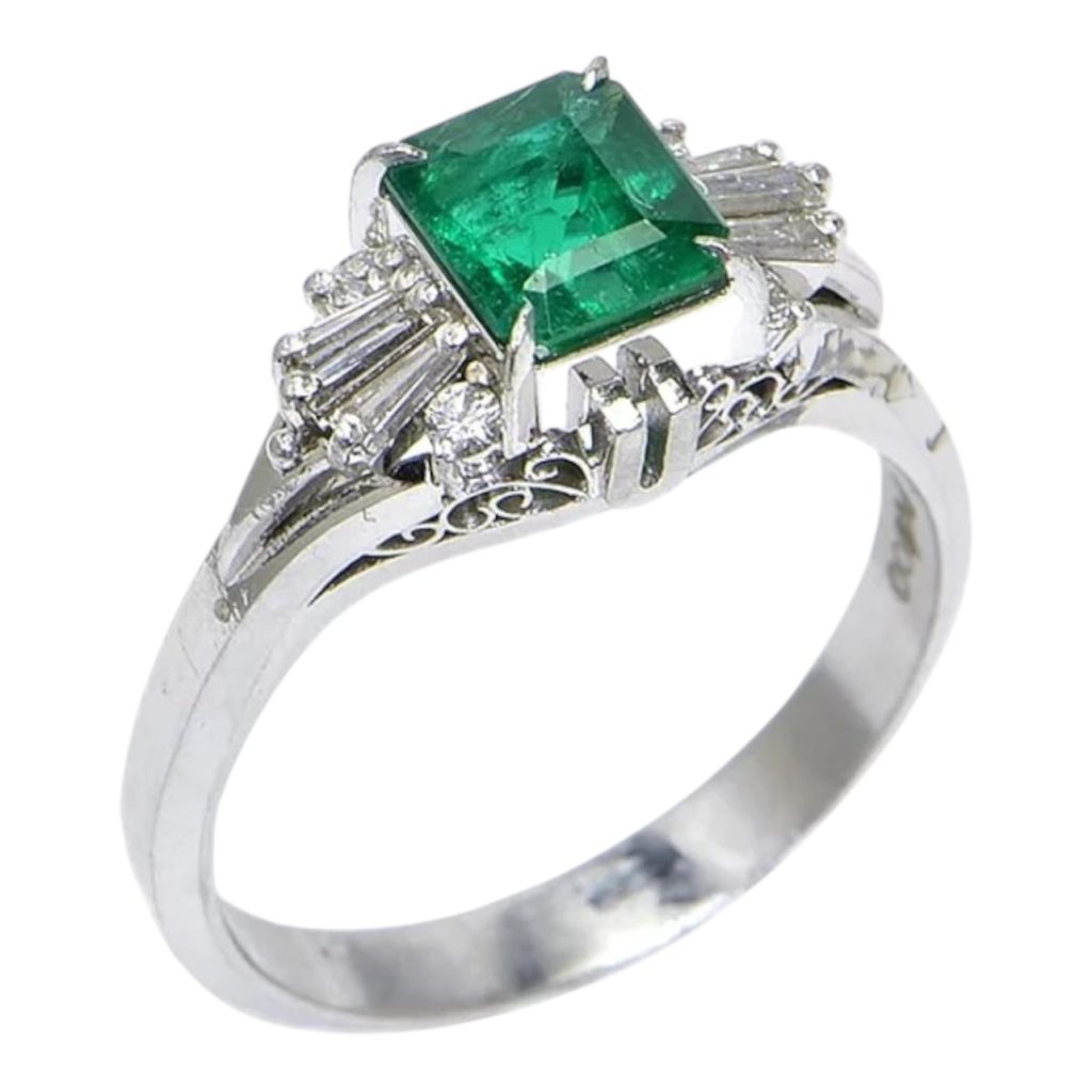 Pt900 エメラルドリング