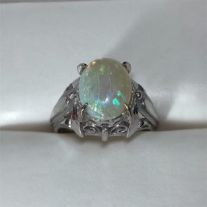 K18WG オパールリング　18金