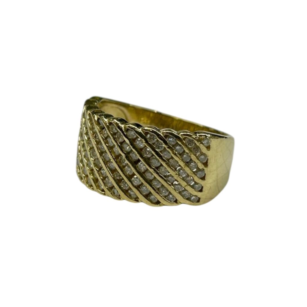 K18 18金 メレダイヤ付きリング