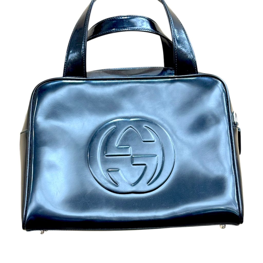 GUCCI インターロッキング エナメル バッグ