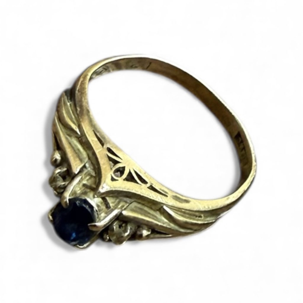 K14 WG 石あり リング アクセサリー（14金 ホワイトゴールド）