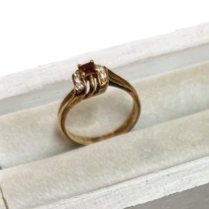 K18 18金 750 金 ルビー メレダイヤ リング アクセサリー ジュエリー 貴金属