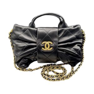 CHANEL シャネル ミニ ボウ バッグ シャイニー ラムスキン AS5849