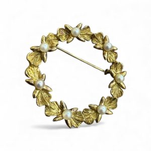 K18 パール付き ブローチ アクセサリー