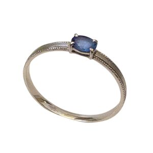 【K18WG (18金ホワイト)】サファイア リング