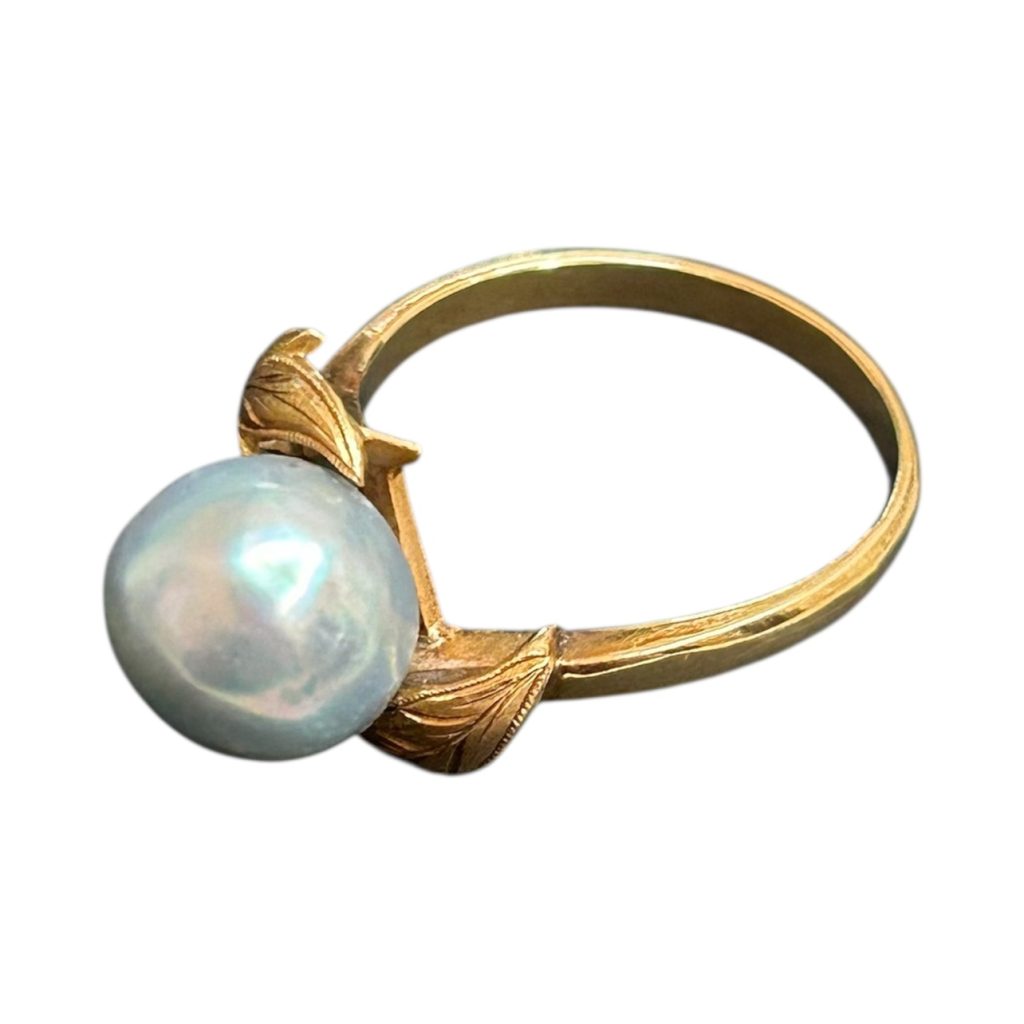 K18　18金　リング　パール付き