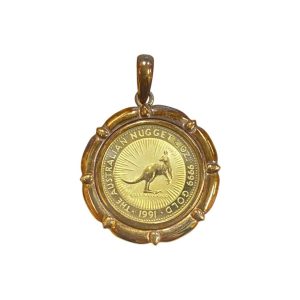 K18枠 K24 金貨 ネックレストップ