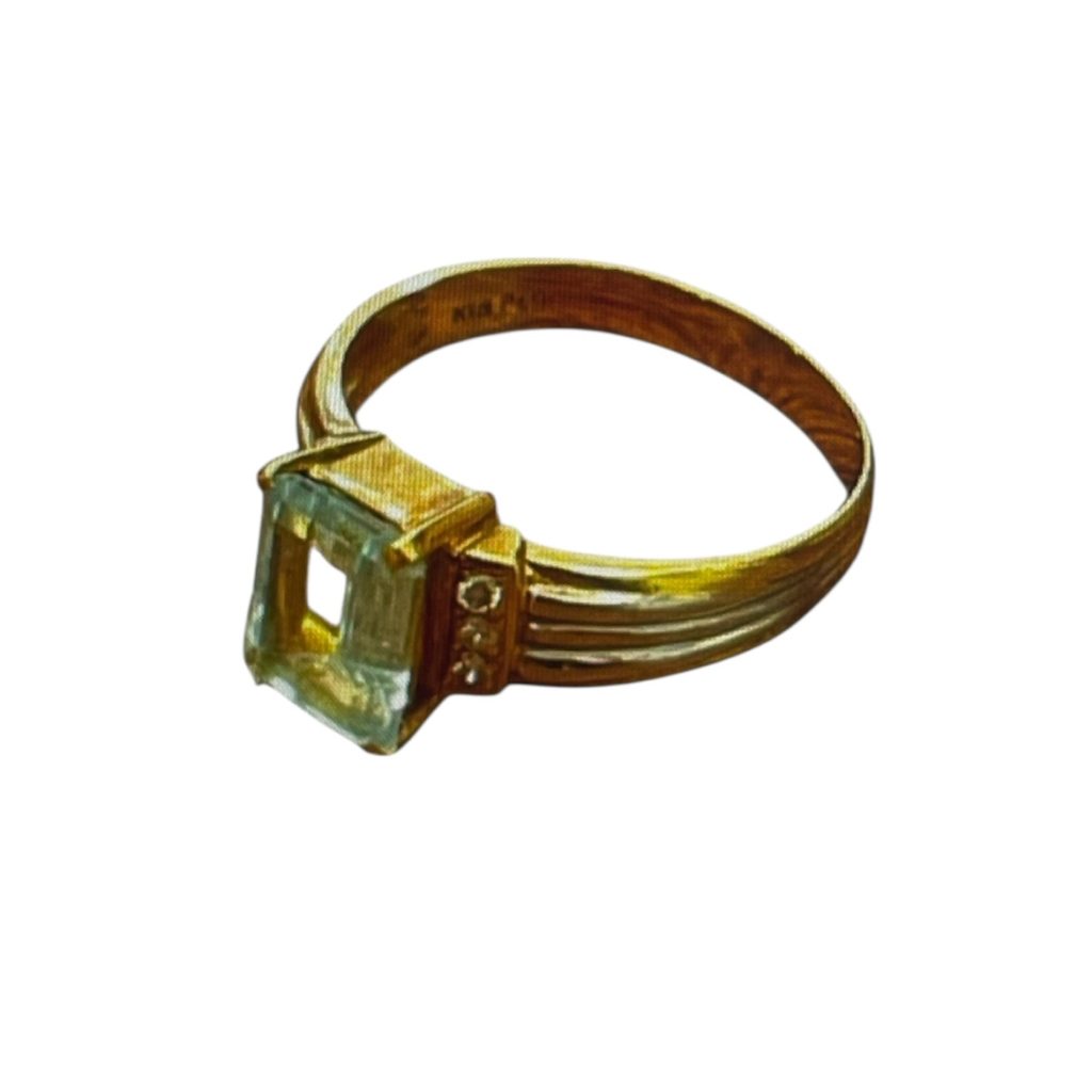 K18/Pt900アクアマリンリング