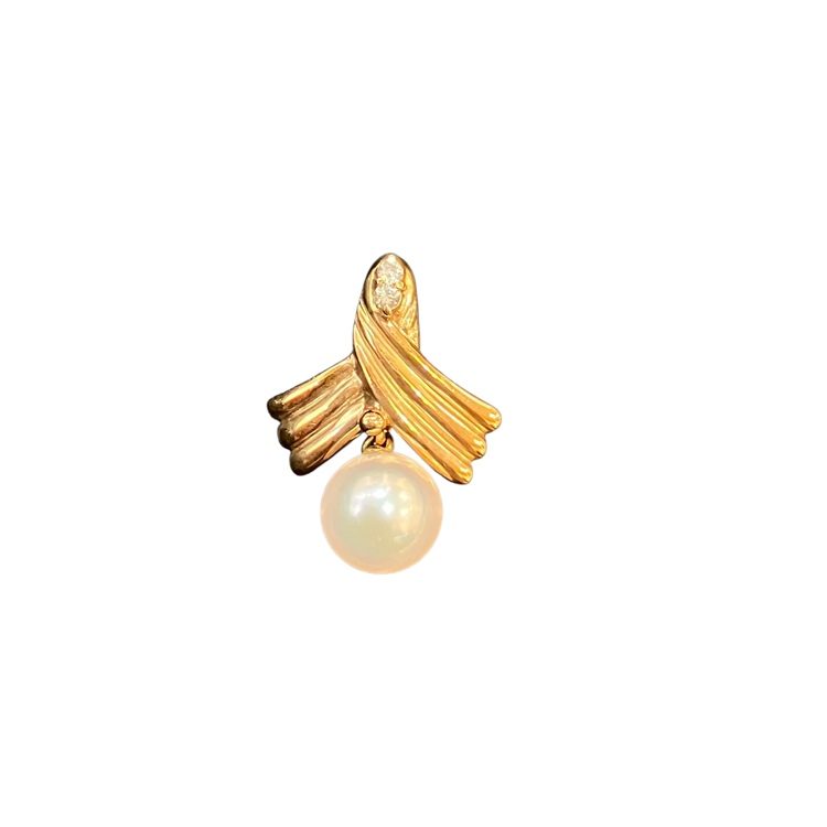 真珠 メレダイヤ K18 18金 750 トップ