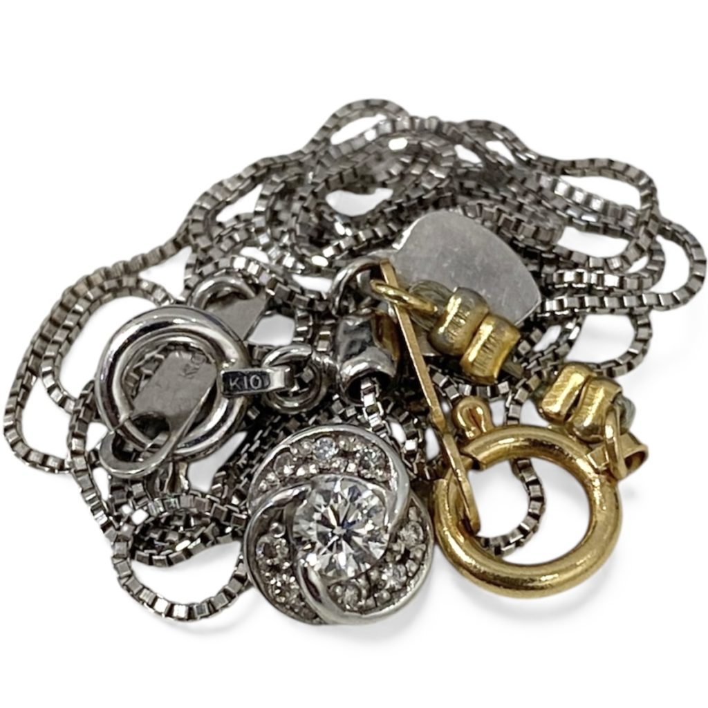 K18部品 / K10ネックレス ダイヤ