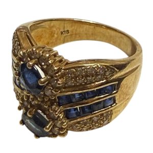 K18 18金 サファイア付きリング